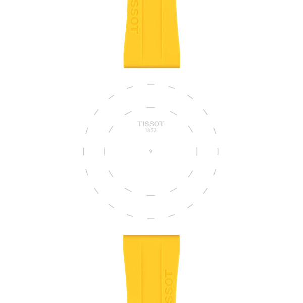 Bracelet Montre Tissot Silicone Jaune Entre-cornes 20 mm