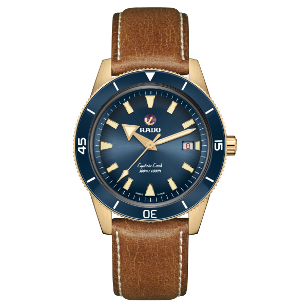 Montre Rado Captain Cook Bronze 42 mm Automatique Cadran Bleu Édition Limitée