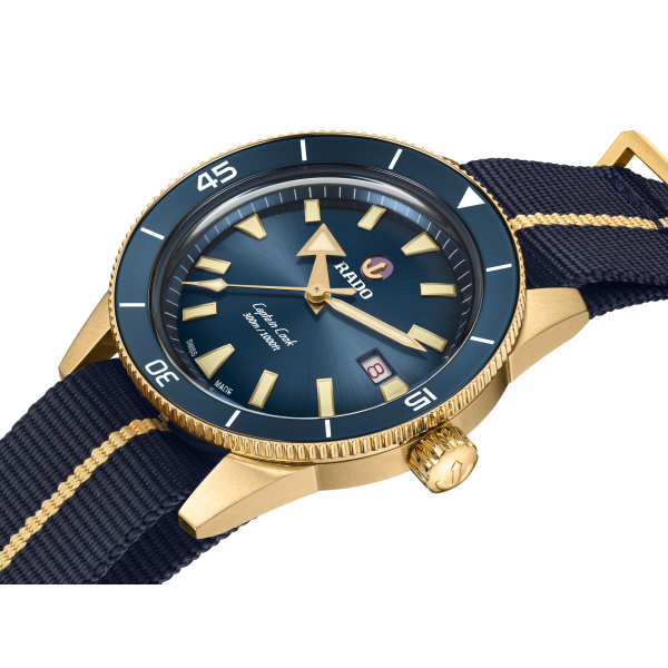 Montre Rado Captain Cook Bronze 42 mm Automatique Cadran Bleu Édition Limitée