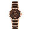 Montre Rado Centrix Automatic Diamonds 35 mm Cadran Nacre Brune Ton Or Rose Céramique Brune