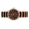 Montre Rado Centrix Automatic Diamonds 35 mm Cadran Nacre Brune Ton Or Rose Céramique Brune