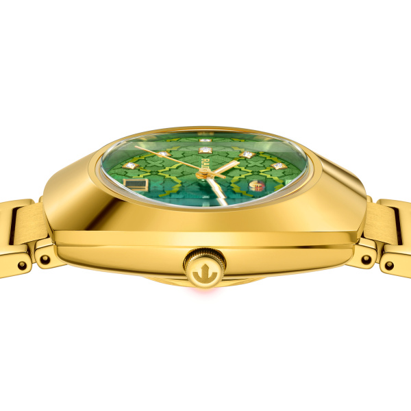 Montre Rado DiaStar Original 30 mm Automatique Cadran Vert Mosaïque Doré