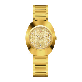 Montre Rado DiaStar Original 30 mm Automatique Cadran Jaune Poudre de Diamant Doré
