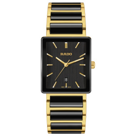 Montre Rado Integral 31,5 mm Quartz Cadran Noir Céramique Noire PVD Doré