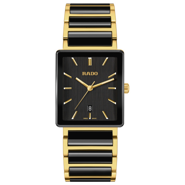 Montre Rado Integral 31,5 mm Quartz Cadran Noir Céramique Noire PVD Doré