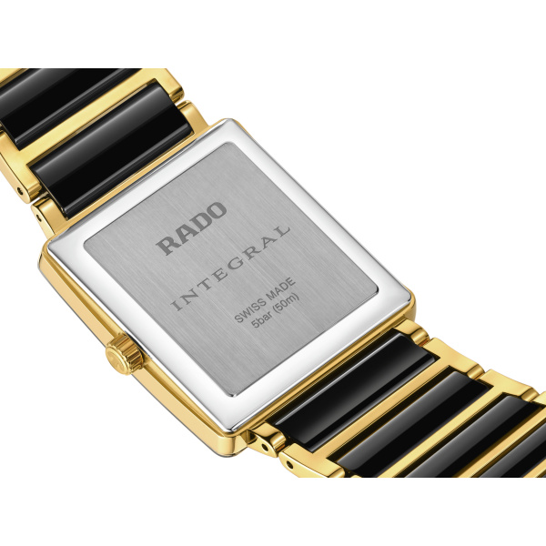 Montre Rado Integral 31,5 mm Quartz Cadran Noir Céramique Noire PVD Doré