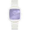 Montre Rado True Square Thinline 37 mm Quartz Céramique Blanche Cadran Nacre Violette
