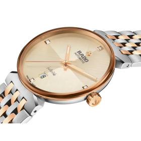 Montre Rado Florence Automatic 39 mm Cadran Champagne Diamants Bicolore Ton Or Rose