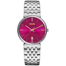 Montre Rado Florence 38 mm Quartz Cadran Rouge Bracelet Acier