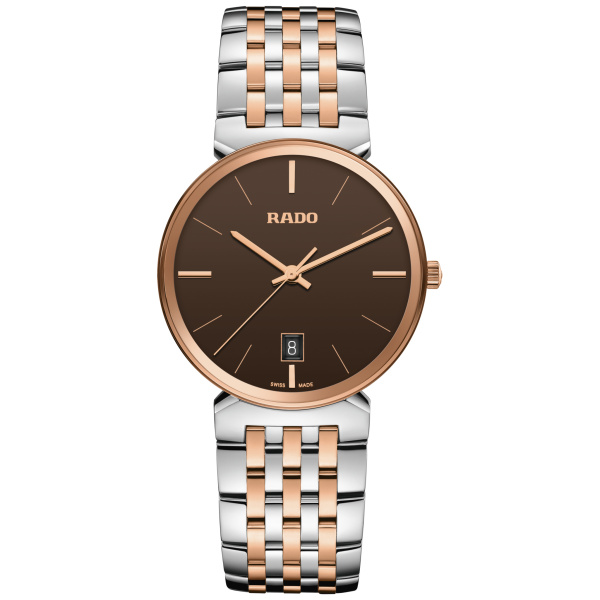 Montre Rado Florence 38 mm Quartz Cadran Brun Bicolore Ton Or Rose