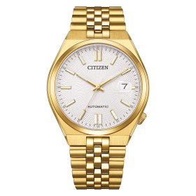 Montre Citizen Tsuyosa 60 40 mm Automatique Acier Doré Cadran Argenté