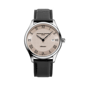 Montre Frederique Constant Classics Quartz Date 40 mm Cadran Crème Bracelet Cuir Noir
