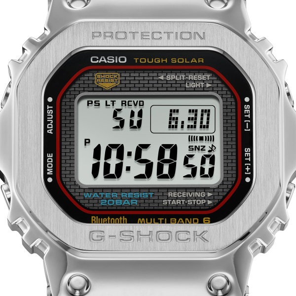 Montre Casio G-Shock GMW-B5000 Full Metal 43,2 mm Tough Solar Radio-pilotée Bluetooth Acier Rouge Bleu Jaune