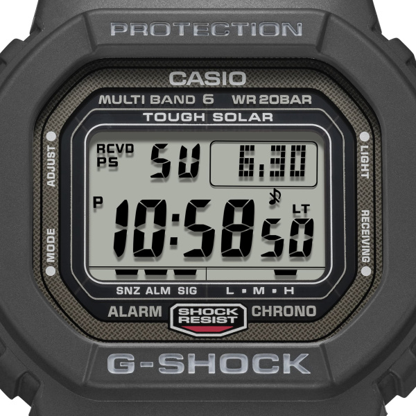 Montre Casio G-Shock GW-5000U 42,8 mm Tough Solar Radio-pilotée Numérique Noir Bracelet Uréthane