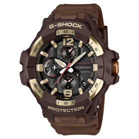 Montre Casio G-Shock Gravitymaster GR-B300H 54,7 mm Solaire Bluetooth Lunette Dorée Bracelet Résine Brun