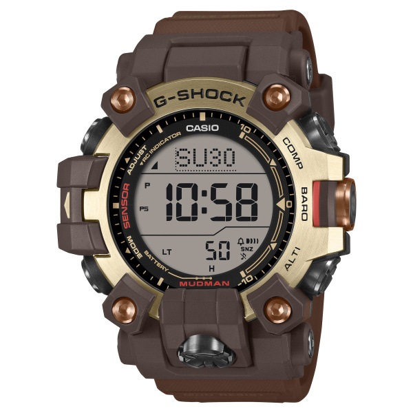 Montre Casio G-Shock Mudman GW-9500MH 52,7 mm Solaire Radio-pilotée Lunette Dorée Bracelet Résine Brun