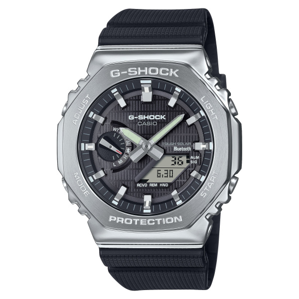 Montre Casio G-Shock G-Steel GBM-2100 44,4 mm Tough Solar Bluetooth Cadran Noir Bracelet Résine
