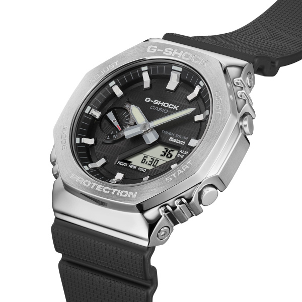 Montre Casio G-Shock G-Steel GBM-2100 44,4 mm Tough Solar Bluetooth Cadran Noir Bracelet Résine
