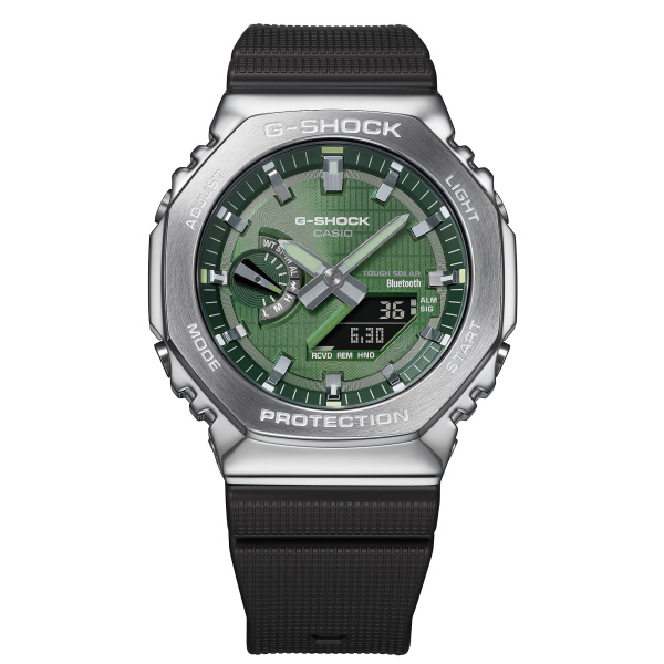 Montre Casio G-Shock G-Steel GBM-2100A 44,4 mm Tough Solar Bluetooth Cadran Vert Bracelet Résine
