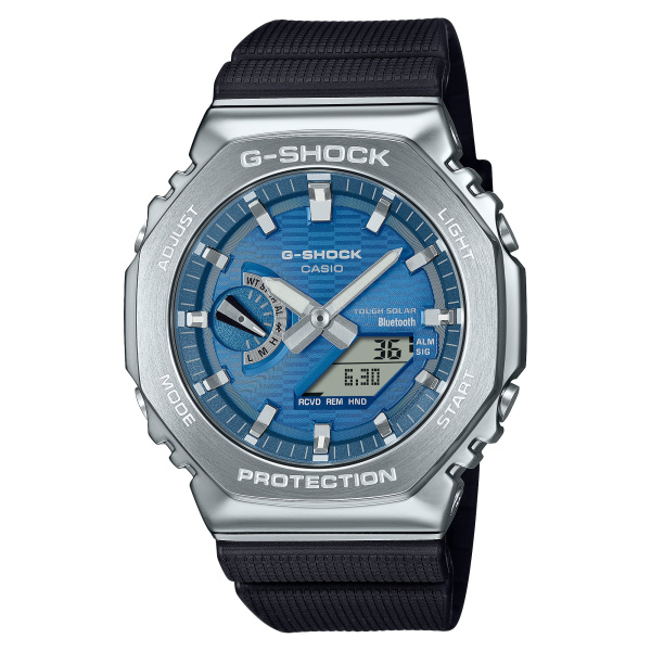 Montre Casio G-Shock G-Steel GBM-2100A 44,4 mm Tough Solar Bluetooth Cadran Bleu Index Argentés