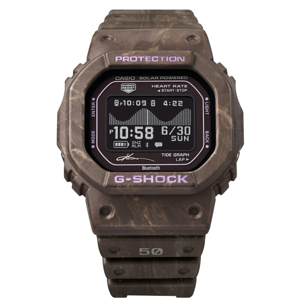 Montre Casio G-Shock G-Lide GBX-H5600KI Kanoa Igarashi 44,5 mm Cardiofréquencemètre Marées Brun