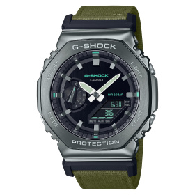 Montre Casio G-Shock GM-2100CB 44,4 mm Quartz Analogique-Numérique Lunette Grise Bracelet Tissu Vert