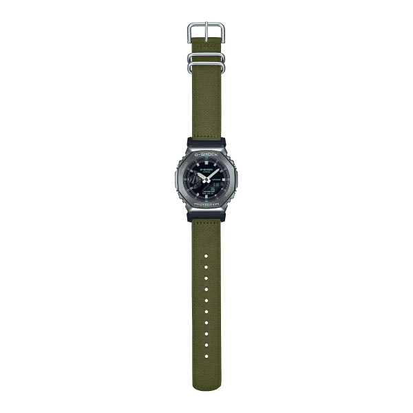 Montre Casio G-Shock GM-2100CB 44,4 mm Quartz Analogique-Numérique Lunette Grise Bracelet Tissu Vert