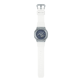 Montre Casio G-Shock GM-2100WS 44,4 mm Quartz Analogique-Numérique Cadran Gris Métallisé Bracelet Blanc