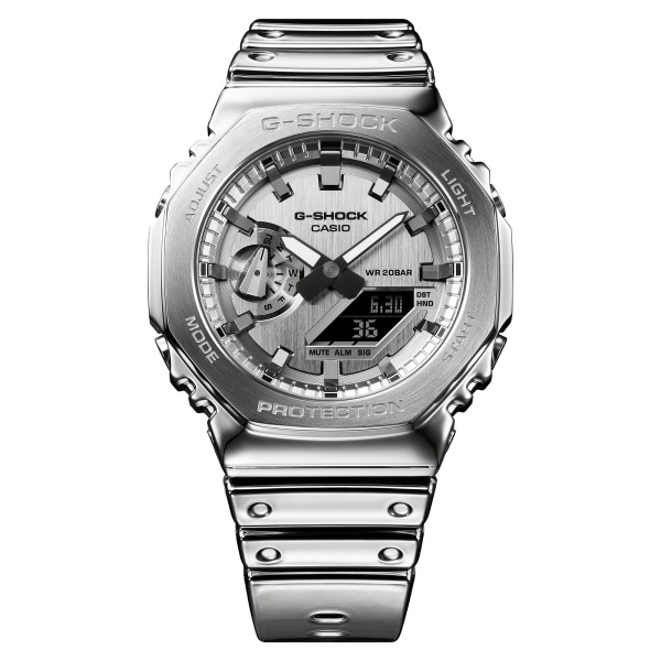 Montre Casio G-Shock GM-2100YM 44,4 mm Quartz Analogique-Numérique Argent Bracelet Silicone Argenté