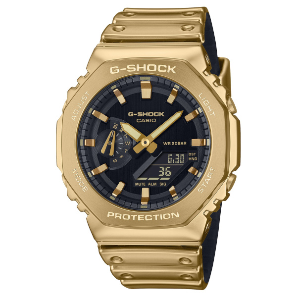 Montre Casio G-Shock GM-2100YMG 44,4 mm Quartz Analogique-Numérique Doré Cadran Noir Bracelet Silicone