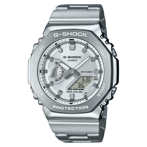 Montre Casio G-Shock GM-2110D 44,4 mm Quartz Analogique-Numérique Cadran Argent Bracelet Acier