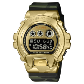 Montre Casio G-Shock GM-6900CMG 49,7 mm Quartz Numérique Lunette Dorée Bracelet Camouflage Vert