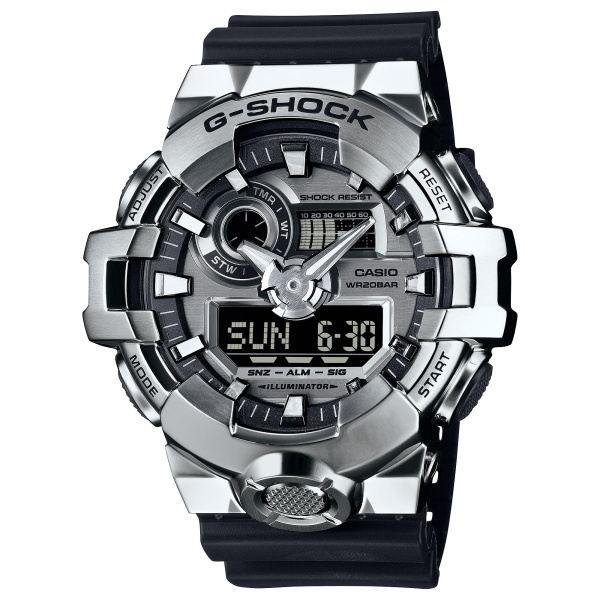 Montre Casio G-Shock GM-700 53,4 mm Quartz Analogique-Numérique Lunette Acier Bracelet Résine Noir