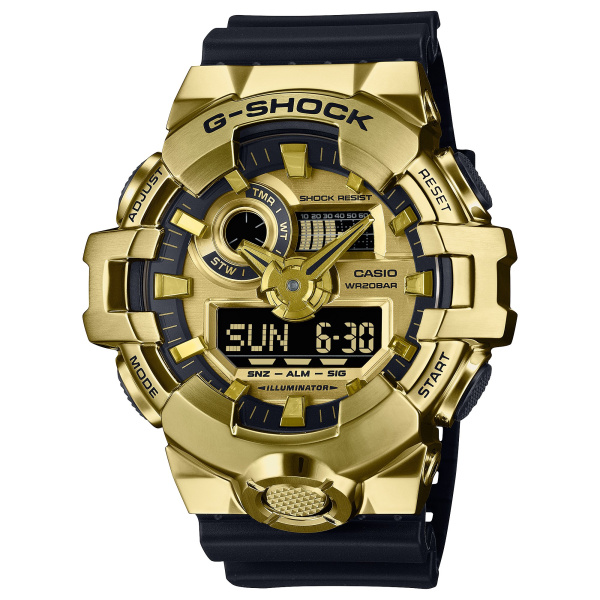 Montre Casio G-Shock GM-700G 53,4 mm Quartz Analogique-Numérique Lunette Dorée Bracelet Résine Noir