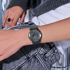 Montre Casio G-Shock GM-S2110B 40,5 mm Quartz Analogique-Numérique Gris Foncé Bracelet Résine Noir
