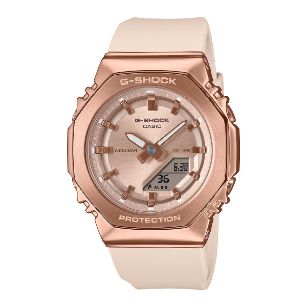 Montre Casio G-Shock GM-S2110PG 40,5 mm Quartz Analogique-Numérique Or Rose Bracelet Résine Rose Beige