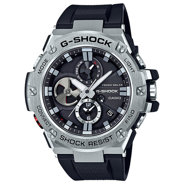 Montre Casio G-Shock G-Steel GST-B100 53,8 mm Tough Solar Bluetooth Cadran Noir Bracelet Résine
