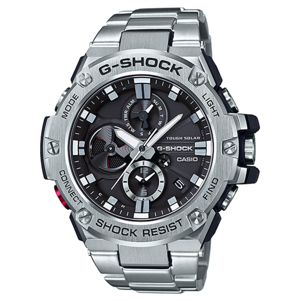 Montre Casio G-Shock G-Steel GST-B100D 53,8 mm Tough Solar Bluetooth Cadran Noir Bracelet Acier