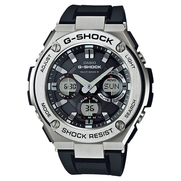 Montre Casio G-Shock G-Steel GST-W110 52,4 mm Tough Solar Radio-pilotée Analogique-Numérique Bracelet Résine