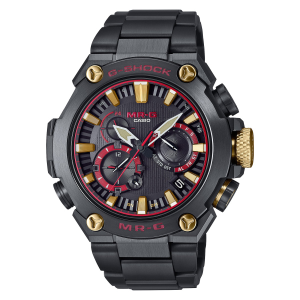 Montre Casio G-Shock MR-G MRG-B2000 49,8 mm Tough Solar Radio-pilotée Titane Noir Accents Rouges