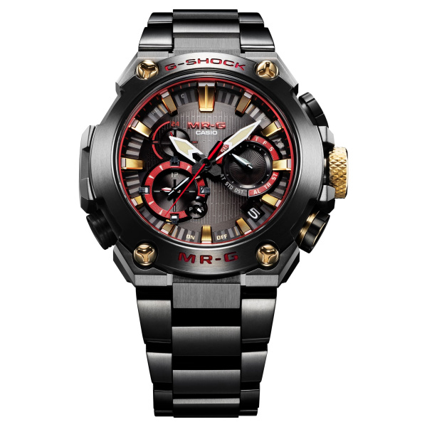 Montre Casio G-Shock MR-G MRG-B2000 49,8 mm Tough Solar Radio-pilotée Titane Noir Accents Rouges