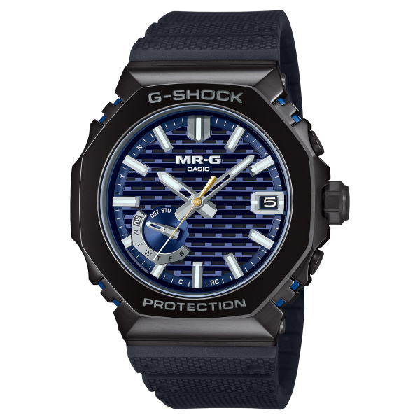 Montre Casio G-Shock MR-G MRG-B2100R 44,4 mm Tough Solar Radio-pilotée Cadran Bleu Bracelet Caoutchouc Noir