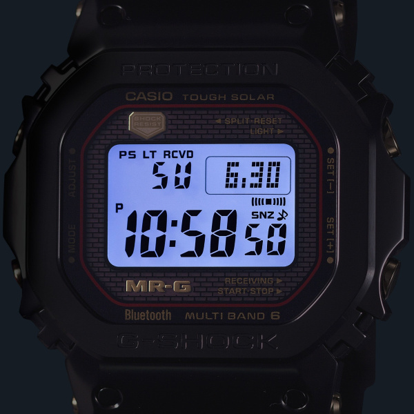 Montre Casio G-Shock MR-G MRG-B5000 43,2 mm Tough Solar Radio-pilotée Numérique Titane DLC Noir