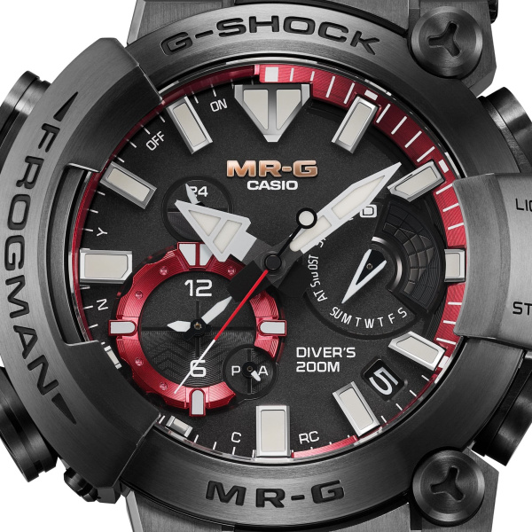 Montre Casio G-Shock MR-G Frogman MRG-BF1000 49,7 mm Plongée ISO 200 m Titane Noir et Rouge