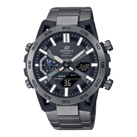 Montre Casio Edifice ECB-2000 47,8 mm Solaire Bluetooth Cadran Noir Acier Placage Ionique Gris