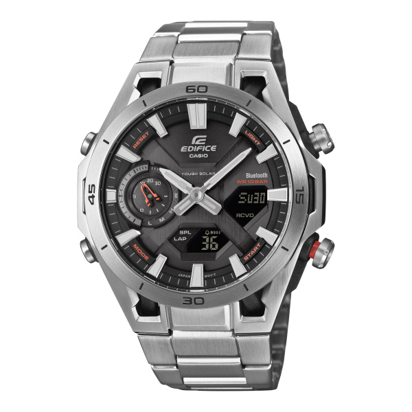Montre Casio Edifice ECB-2300 45,8 mm Solaire Bluetooth Cadran Noir Bracelet Acier