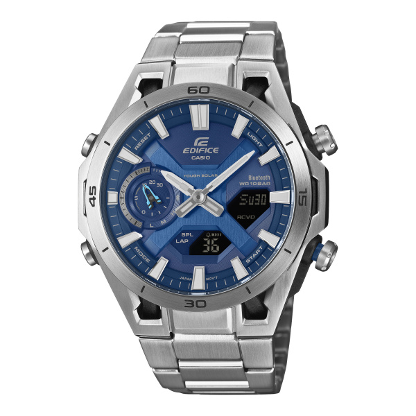 Montre Casio Edifice ECB-2300 45,8 mm Solaire Bluetooth Cadran Bleu Bracelet Acier