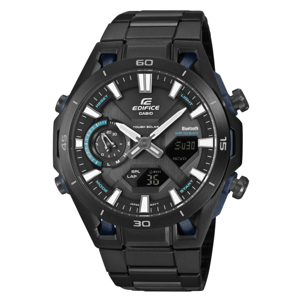 Montre Casio Edifice ECB-2300 45,8 mm Solaire Bluetooth Cadran Noir Acier Placage Ionique Noir