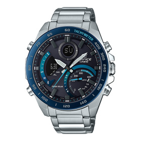 Montre Casio Edifice ECB-900 48 mm Solaire Bluetooth Cadran Noir Lunette Bleue