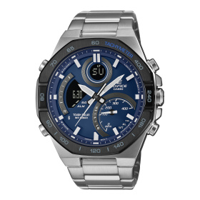 Montre Casio Edifice ECB-950 48 mm Solaire Bluetooth Lunette Octogonale Cadran Bleu